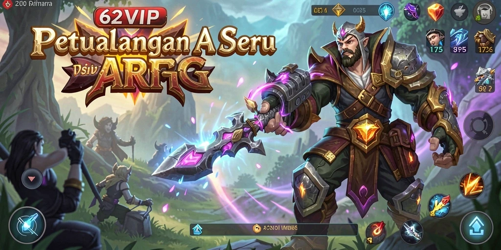 Tampilan seru dari gameplay ARPG 62VIP dengan pertarungan epik.