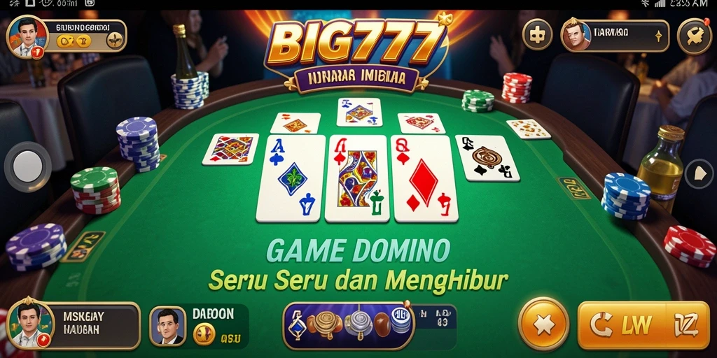 Tampilan gameplay seru dari game Domino BIG777 yang menghibur.
