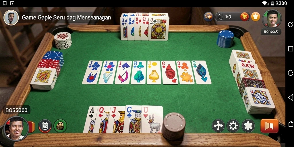 Tampilan gameplay seru dan menarik di game Gaple.