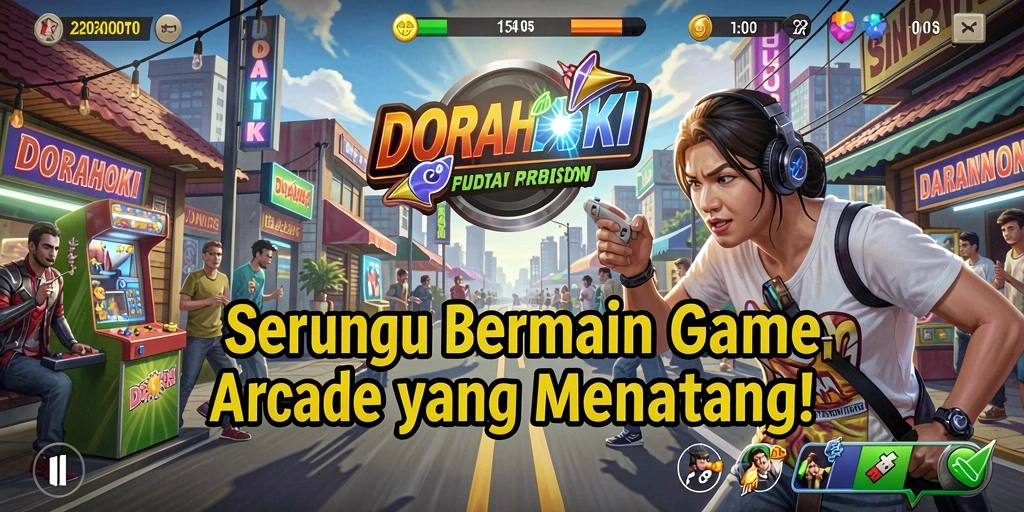 Tampilan visual menarik dari gameplay seru DORAHOKI.