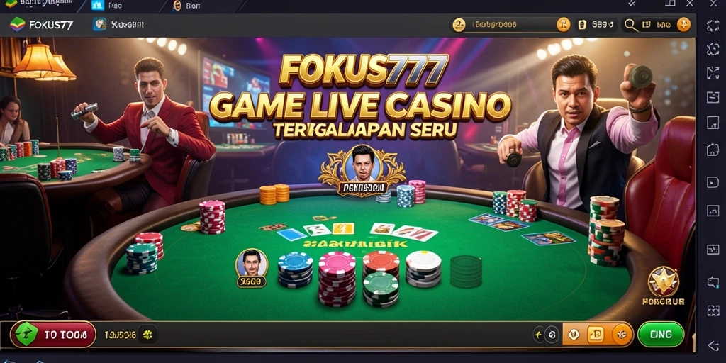 Tampilan gameplay Live Casino yang mendebarkan di FOKUS777.