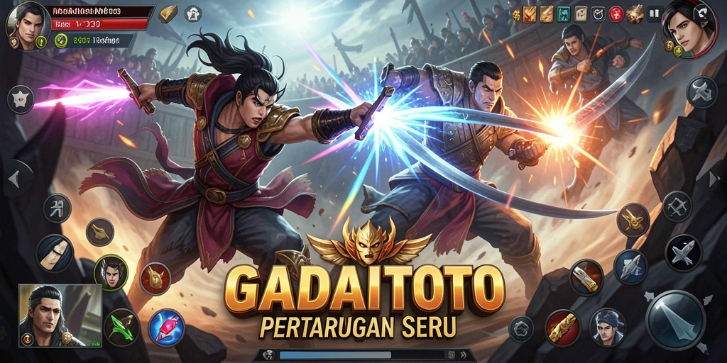 Screenshot GADAITOTO menampilkan aksi pertarungan yang mendebarkan.