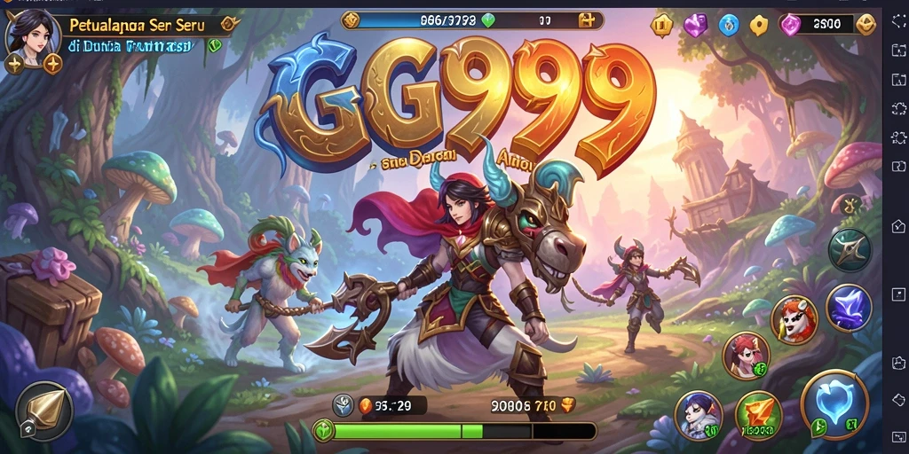 Screenshot gameplay GG999 menampilkan karakter yang beraksi di dunia petualangan.