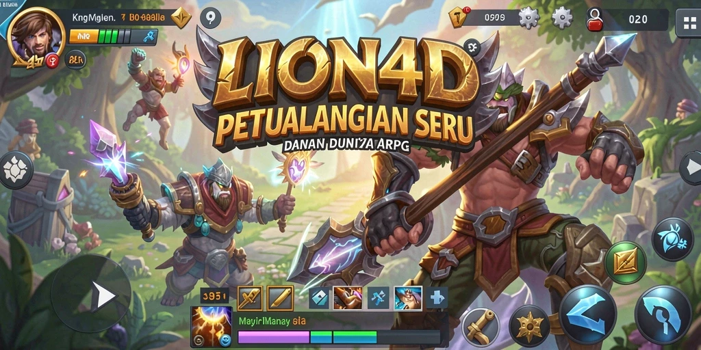 Tampilan gameplay LION4D yang memukau dengan aksi pertempuran yang seru.