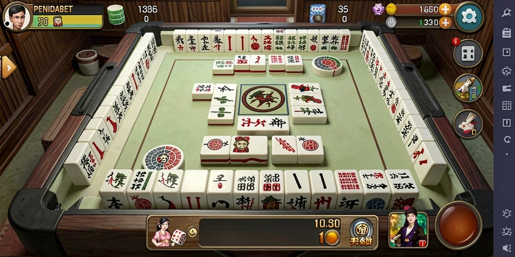 Screenshot gameplay PENIDABET dengan tampilan visual menawan dan tantangan Mahjong.