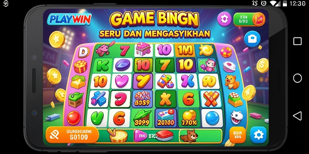 Tampilan menarik dari gameplay Bingo di PLAYWIN.