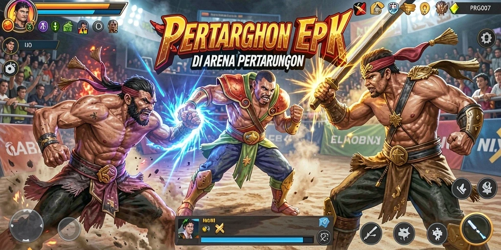 Tampilan menarik dari gameplay Fighting PRG007 yang mendebarkan.