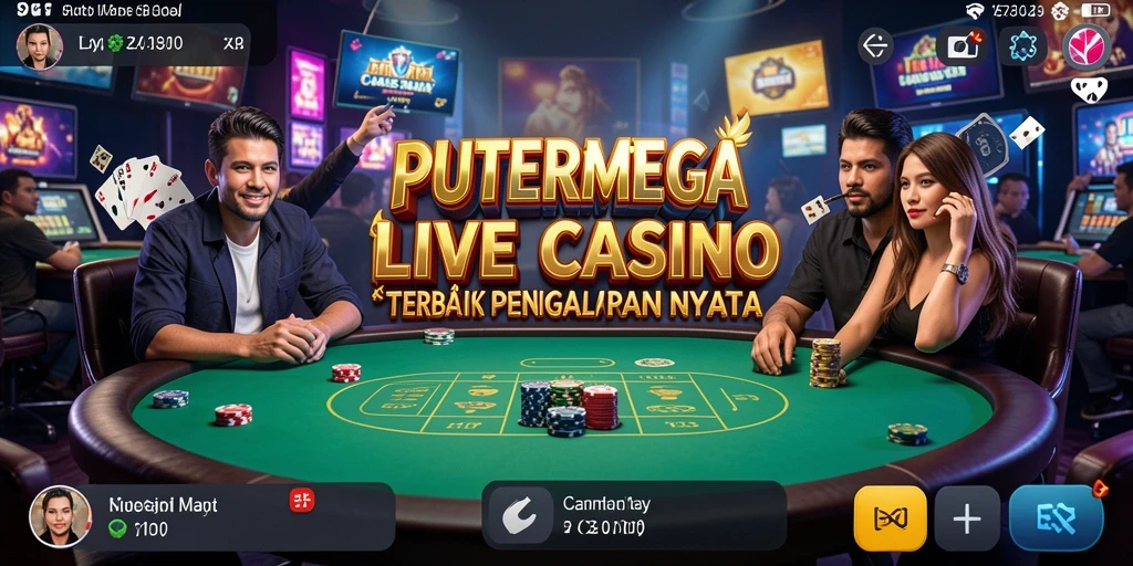 Gameplay PUTERMEGA menunjukkan suasana kasino yang nyata dan interaktif.