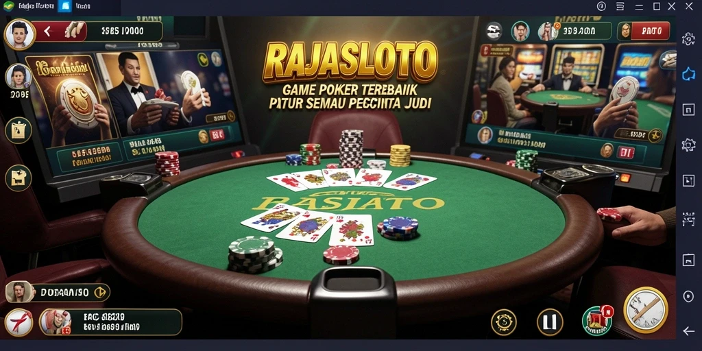 Screenshot gameplay RAJASLOTO yang menampilkan aksi seru poker.
