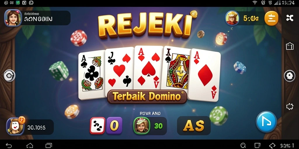 Tangkapan layar permainan REJEKI yang menampilkan keseruan bermain Domino.
