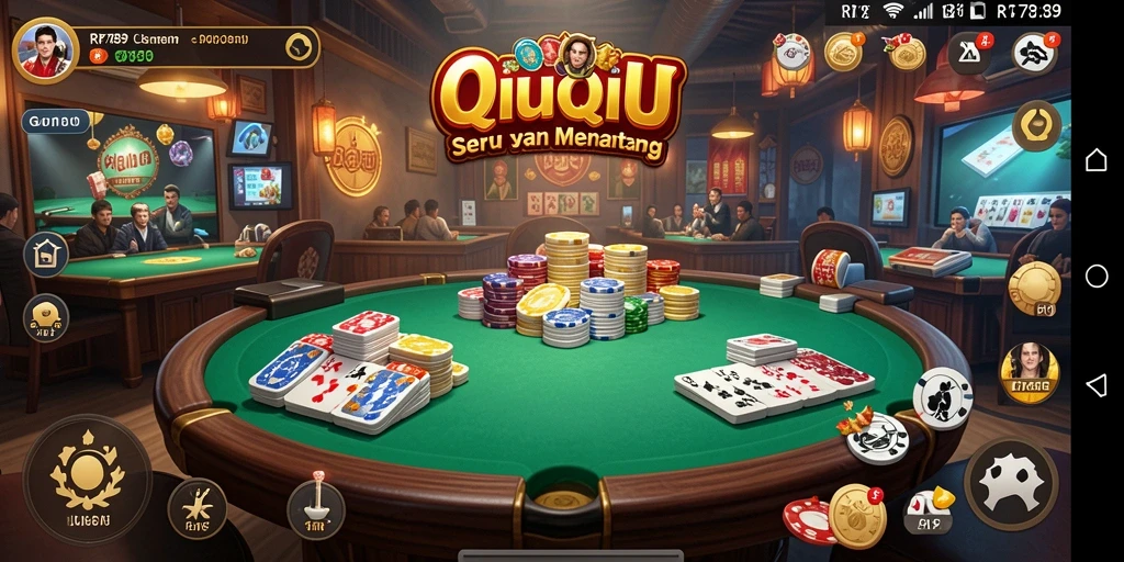 Tampilan gameplay QiuQiu yang menarik dan kompetitif.